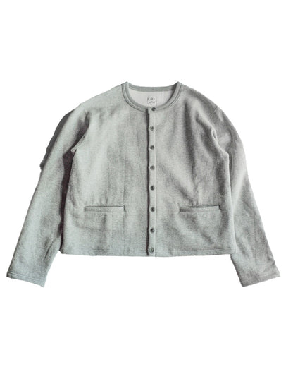 SWEAT CREW NECK CARDIGAN LADIES / GREY.BLACK