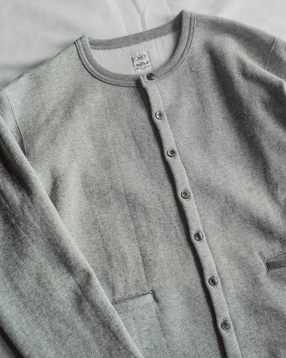 SWEAT CREW NECK CARDIGAN LADIES / GREY.BLACK