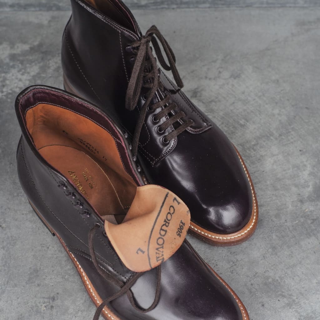 ANATOMICA by ALDEN PLANE TOE BOOT STORM WELT - CORDOVAN - #8