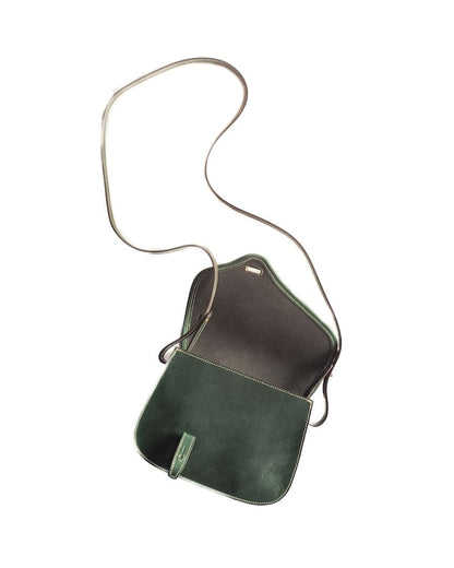 BOLSO ROCIO ASYMETRIC- LEATHER - BLACK & BROWN & GREEN