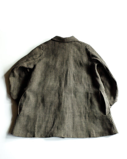ARTHUR - HOUND'S TOOTH LINEN - BLACK × NATURAL