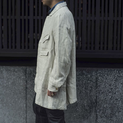 ARTHUR - IRISH LINEN - BEIGE TENNIS STRIPE