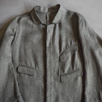 ARTHUR - IRISH LINEN - OLIVE BLUE CHECK