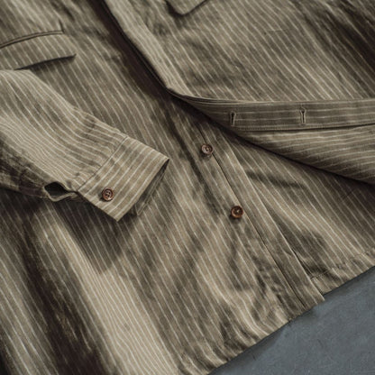 ARTHUR - IRISH LINEN - TAN STRIPES