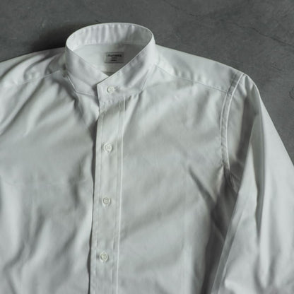 BAND COLLAR SHIRT - ROYAL OXFORD - WHITE & SEA BLUE