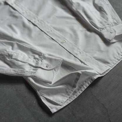 BAND COLLAR SHIRT - ROYAL OXFORD - WHITE & SEA BLUE