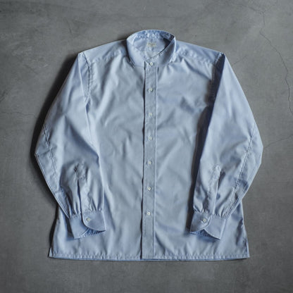 BAND COLLAR SHIRT - ROYAL OXFORD - WHITE & SEA BLUE