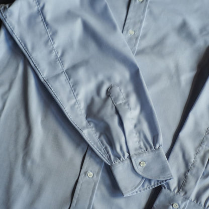 BAND COLLAR SHIRT - ROYAL OXFORD - WHITE & SEA BLUE
