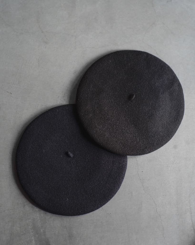 BASQUE BERET - WOOL - BLACK & NAVY & BROWN & NATURAL & RED