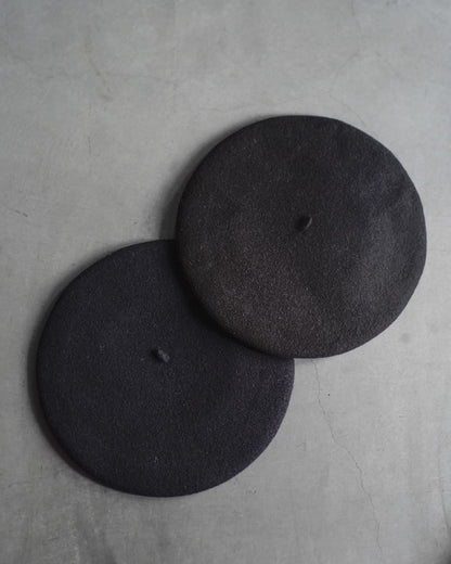 BASQUE BERET - WOOL - BLACK & NAVY & BROWN & NATURAL & RED