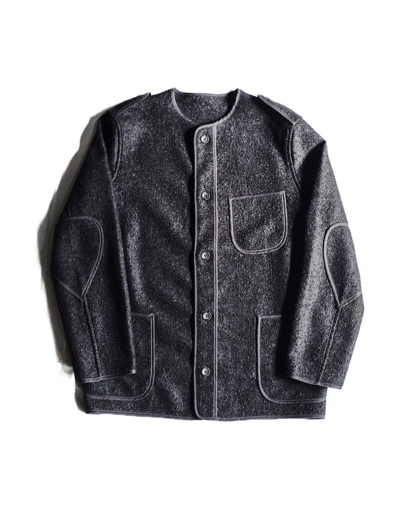 BASQUE JACKET - BOILED WOOL - BLACK