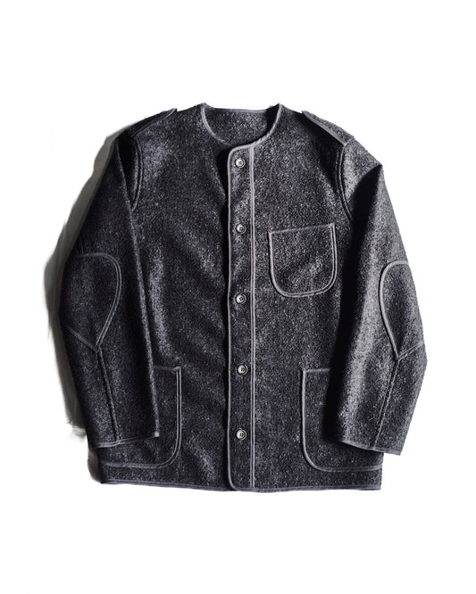 BASQUE JACKET - BOILED WOOL - BLACK