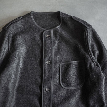 BASQUE JACKET - BOILED WOOL - BLACK