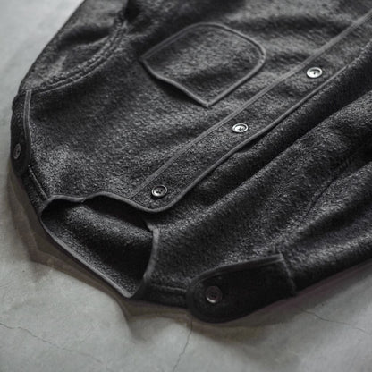 BASQUE JACKET - BOILED WOOL - BLACK
