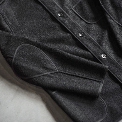 BASQUE JACKET - BOILED WOOL - BLACK