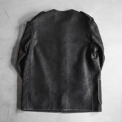 BASQUE JACKET - BOILED WOOL - BLACK