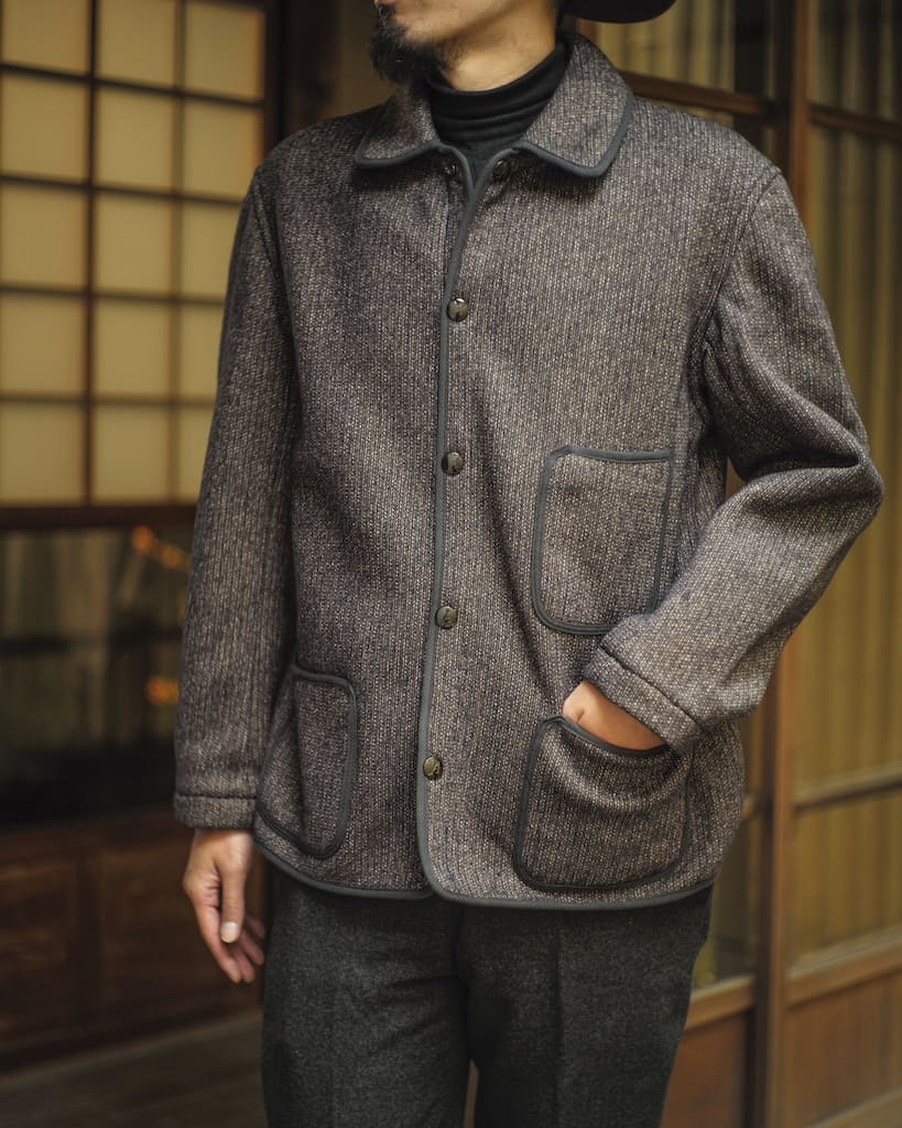 BB JACKET - WOOL × COTTON - SALT & PEPPER – ANATOMICA KYOTO