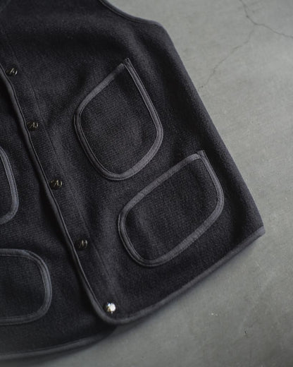BB VEST - WOOL × COTTON - DARK NAVY