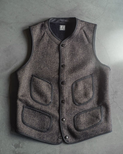 BB VEST - WOOL × COTTON - SALT & PEPPER