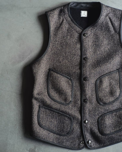 BB VEST - WOOL × COTTON - SALT & PEPPER