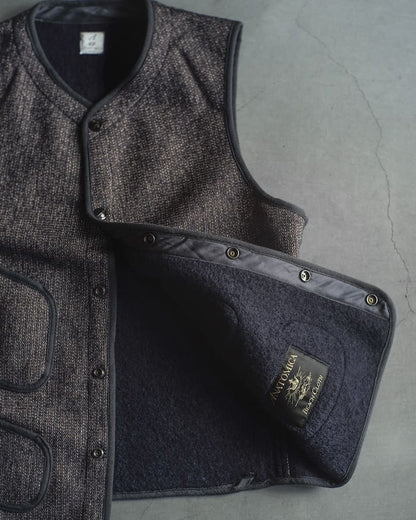 BB VEST - WOOL × COTTON - SALT & PEPPER
