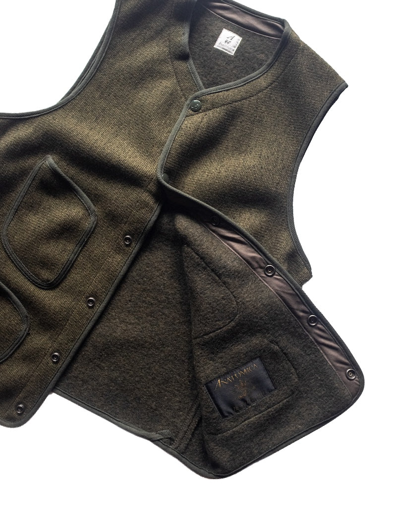 BB VEST - WOOL × COTTON - OLIVE