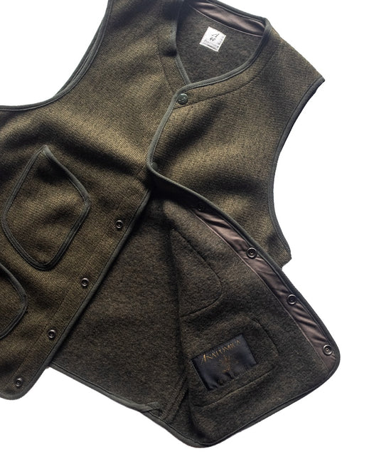 BB VEST - WOOL × COTTON - OLIVE