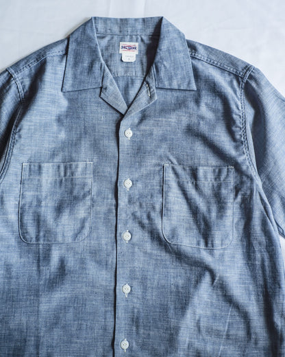 BIG YANK 1954 QLS CHAMBRAY - COTTON CHAMBRAY - INDIGO & NATURAL
