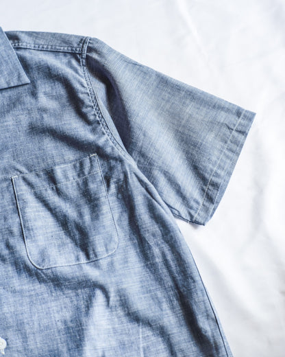 BIG YANK 1954 QLS CHAMBRAY - COTTON CHAMBRAY - INDIGO & NATURAL