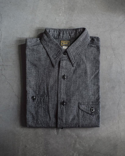 BIG YANK 1935 ORIGINAL CHAMBRAY - COTTON CHAMBRAY - BLUE & NATURAL & BLACK