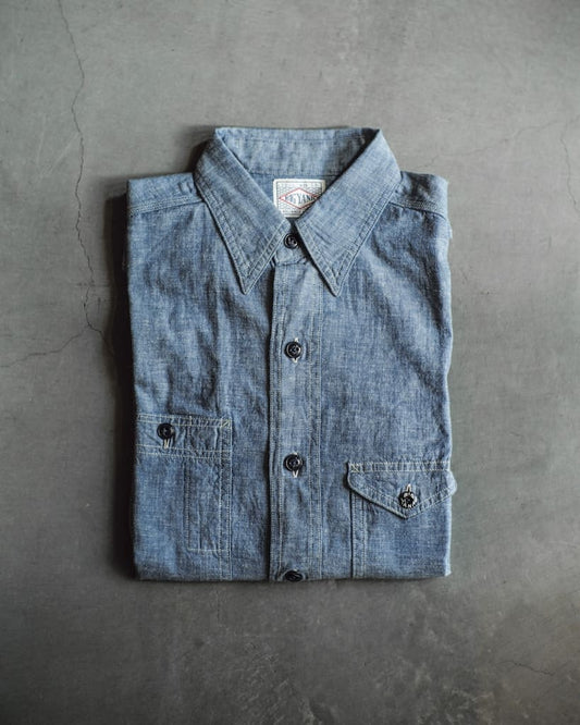 BIG YANK 1935 ORIGINAL CHAMBRAY - COTTON CHAMBRAY - BLUE & NATURAL & BLACK