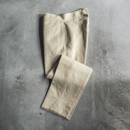 BJ - LINEN COTTON HERRING BONE - NATURAL