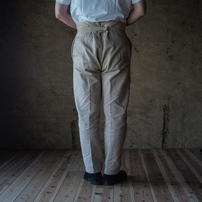 BJ - LINEN COTTON HERRING BONE - NATURAL