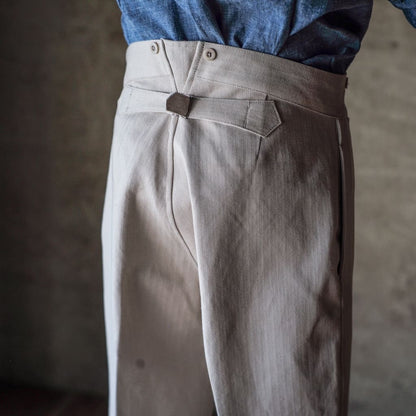 BJ - LINEN COTTON HERRING BONE - NATURAL