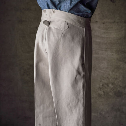 BJ - LINEN COTTON HERRING BONE - NATURAL