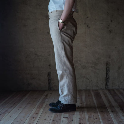 BJ - LINEN COTTON HERRING BONE - NATURAL