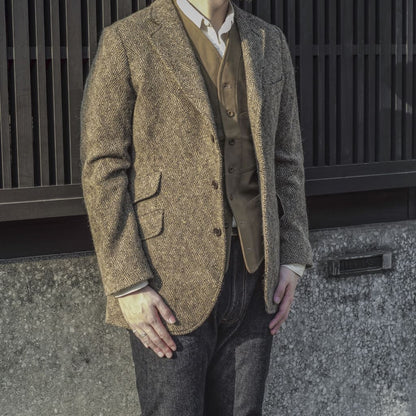 CHARLY - DONEGAL TWEED - CRAZY HERRING BONE TAN