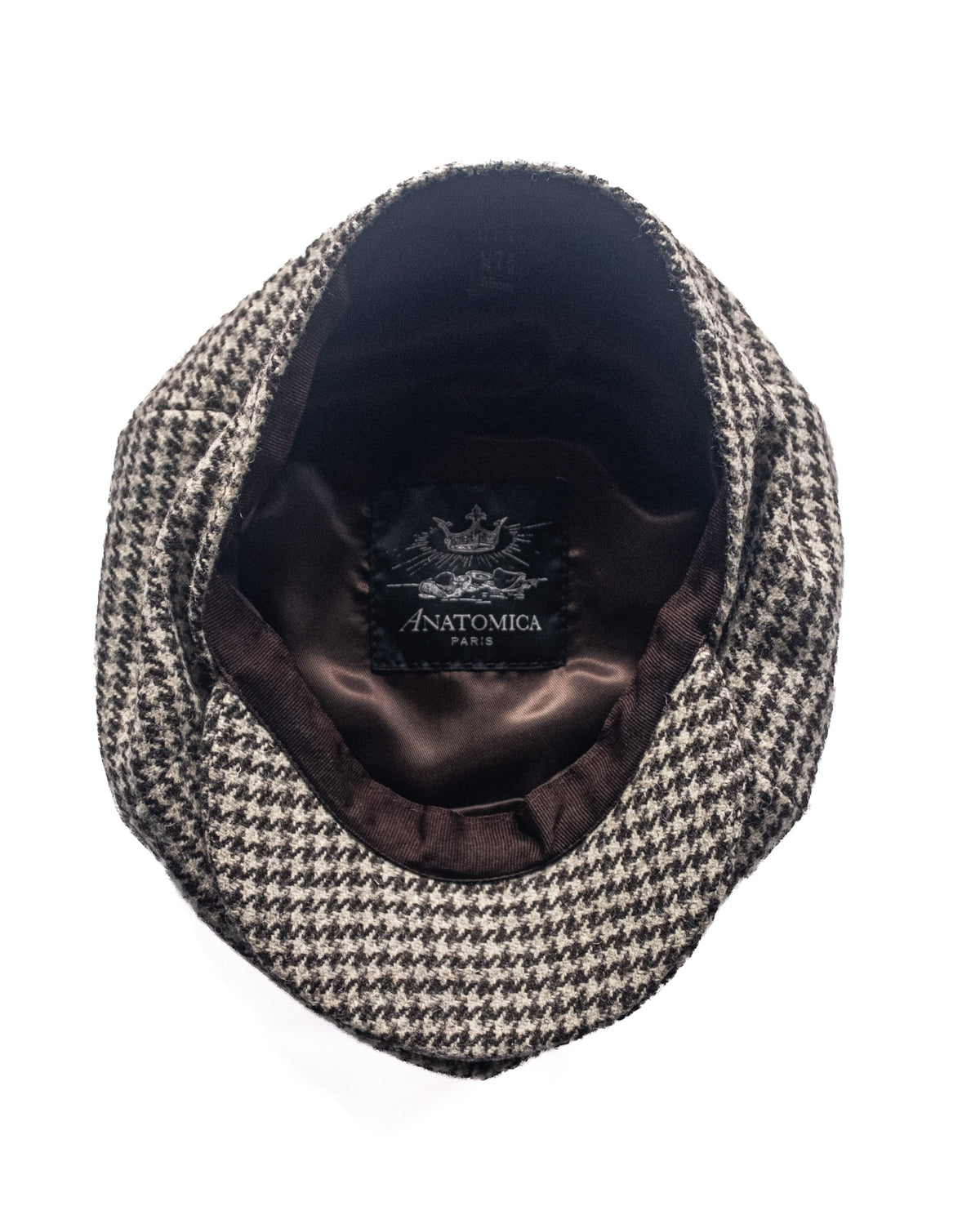 ANATOMICA by CHRISTY'S 6 PANEL CAP - HOUND' TOOTH TWEED - BROWN