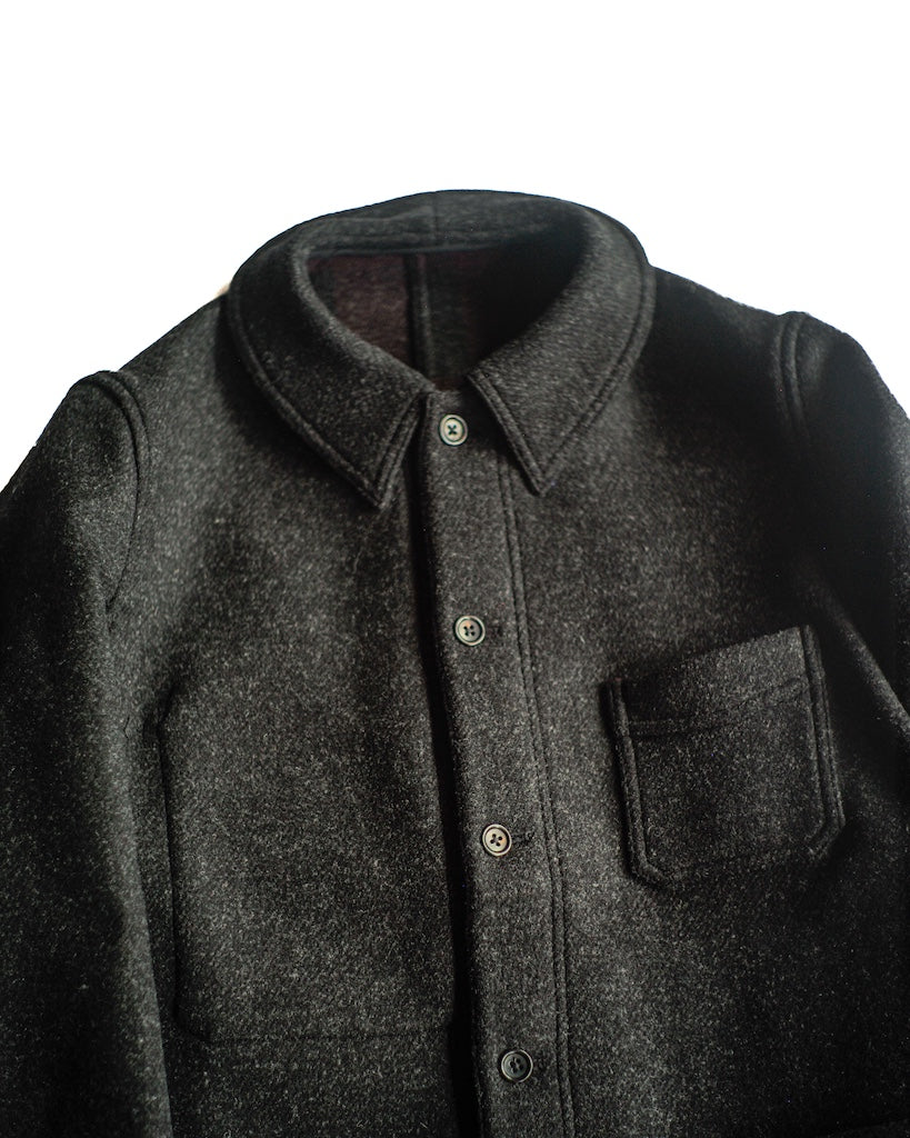 COLLETIN - DOUBLE WACE WOOL - CHARCOAL CHECK