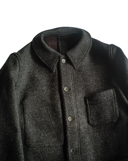 COLLETIN - DOUBLE WACE WOOL - CHARCOAL CHECK