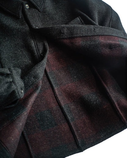 COLLETIN - DOUBLE WACE WOOL - CHARCOAL CHECK