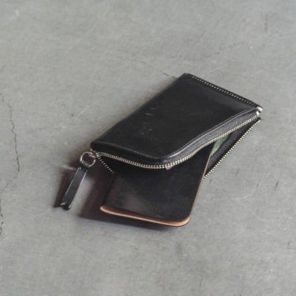 CORDOVAN WALLET with CARD CASE - HORWEEN CORDOVAN - BLACK