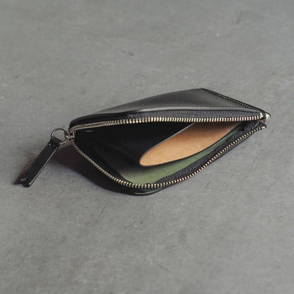 CORDOVAN WALLET with CARD CASE - HORWEEN CORDOVAN - BLACK