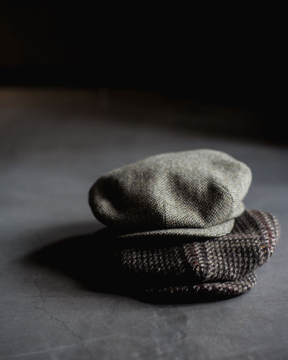 CYCLIST CAP - HARRIS TWEED - BARLEYCORN FAWN