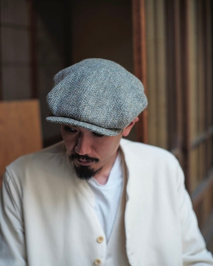 CYCLIST CAP - HARRIS TWEED - BARLEYCORN FAWN