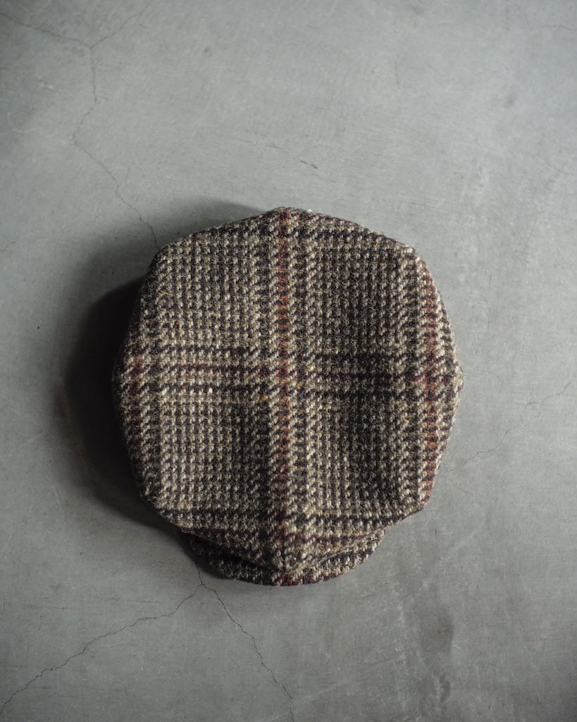 CYCLIST CAP - HARRIS TWEED - GLENN CHECK BROWN – ANATOMICA KYOTO