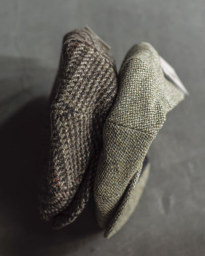CYCLIST CAP - HARRIS TWEED - BARLEYCORN FAWN