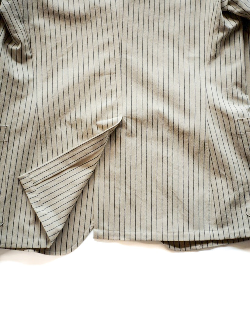 DIOGENE - COTTON RAYURE TENNIS - ECRU × BLUE