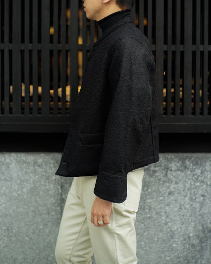 DOLMAN - BOILED WOOL - BLACK