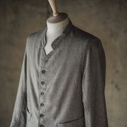 DOLMAN - COTTON × WOOL × SILK - GREY HOUND'S TOOTH